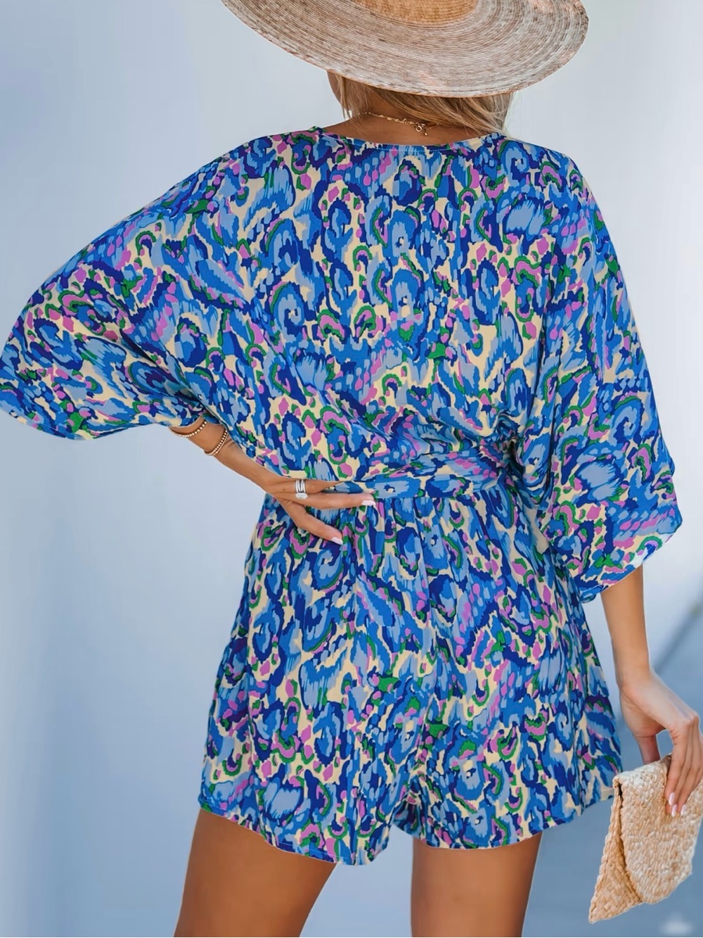 Cupshe Abstract Print Drawstring Romper - Picture 3 of 10